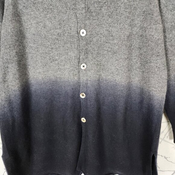 Soleil Ombre Dip Dye 100% Cashmere Knit Button Back Tunic Sweater - Picture 4 of 7